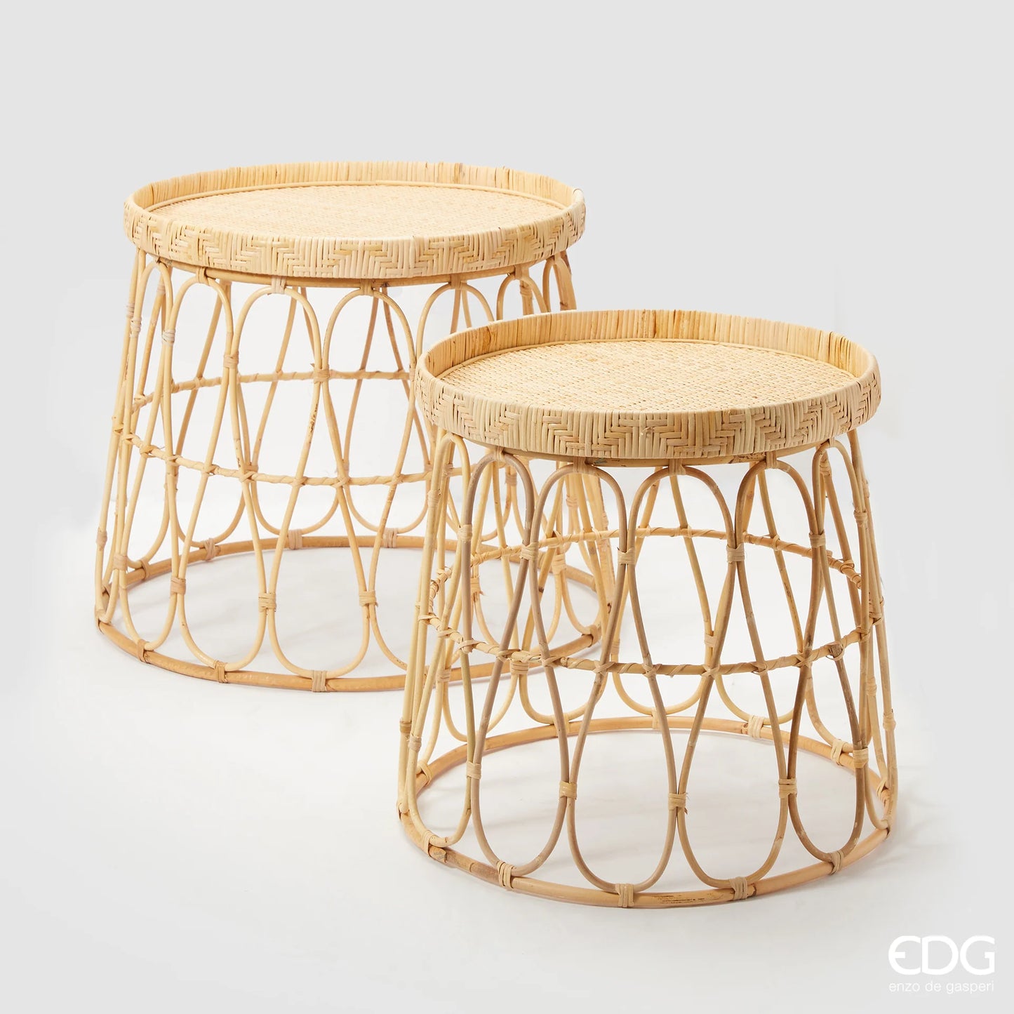 Tavolino Deco in Rattan EDG Enzo De Gasperi