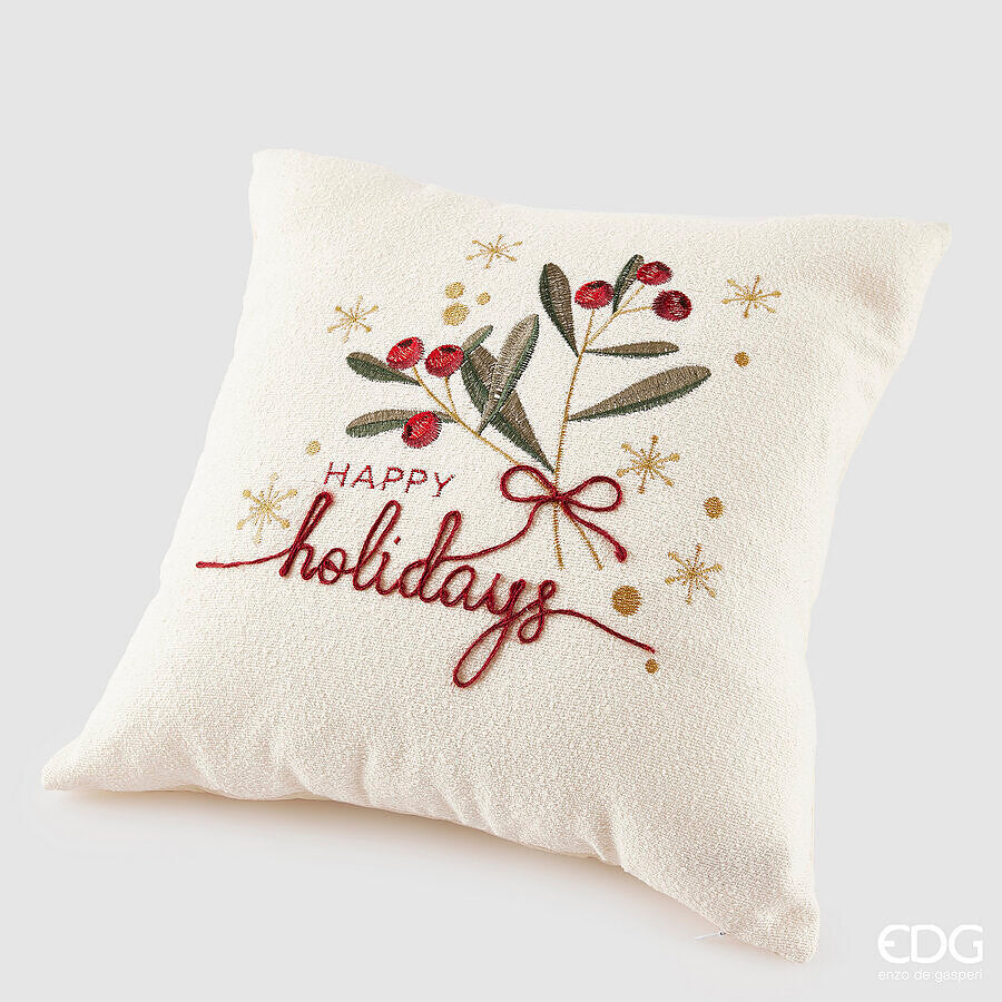 Cuscino quadrato ricamo vischio EDG - Enzo De Gasperi