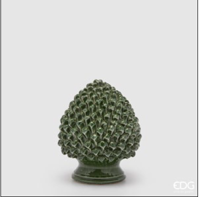 Decoro Pigna in Ceramica verde H25 cm EDG - Enzo De Gasperi