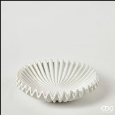 Ciotola Raggiera in Ceramica Avorio EDG Enzo De Gasperi