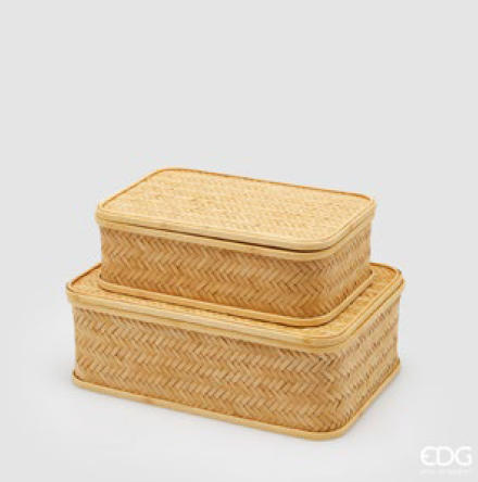 Scatola Decorativa Rettangolare in Rattan EDG Enzo De Gasperi