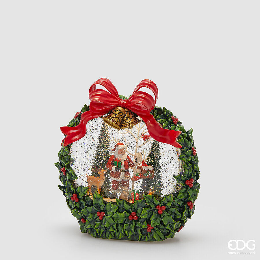 Decoro Corona Villaggio di Natale con Musica Movimento e LED 20x9,3 H. 21 cm EDG Enzo De Gasperi