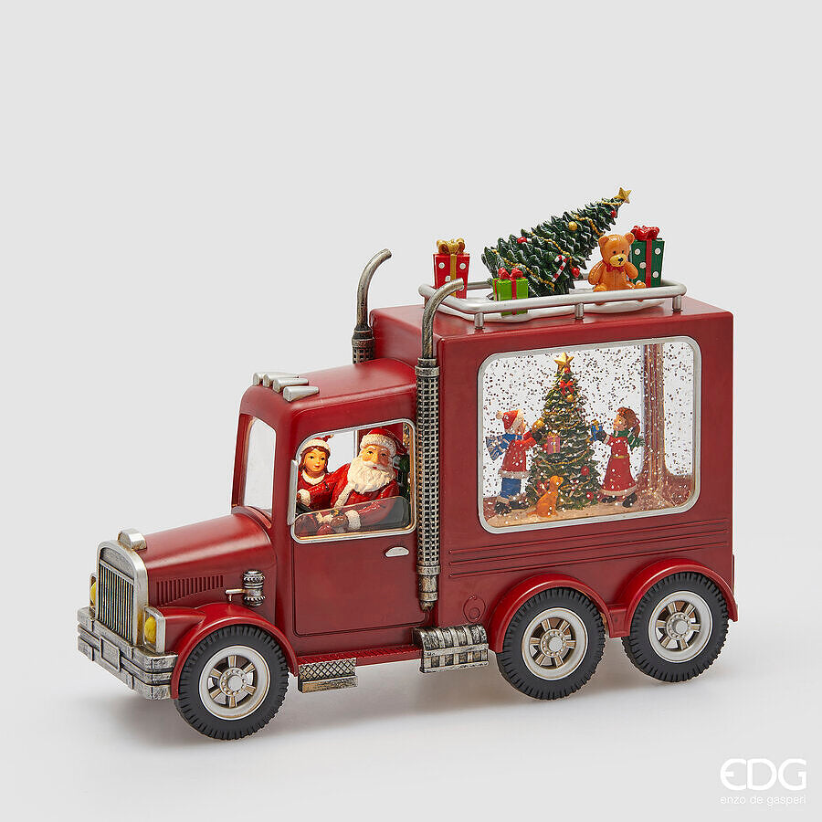 Decoro Furgone Babbo Natale con Musica Movimento e LED 28x9 H. 21,5 cm EDG Enzo De Gasperi