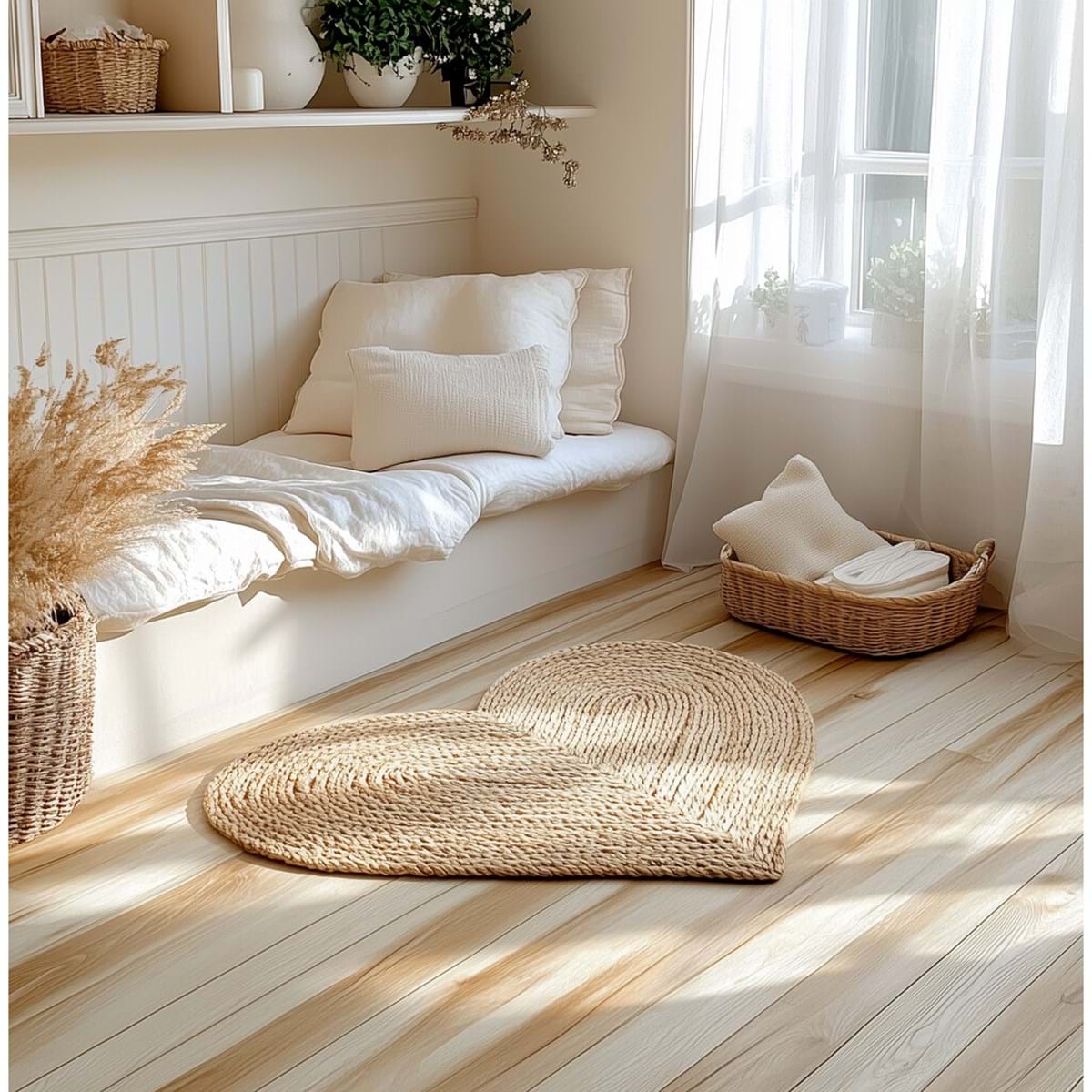 Tappeto in juta a cuore 50x80 cm. BLANC MARICLO'