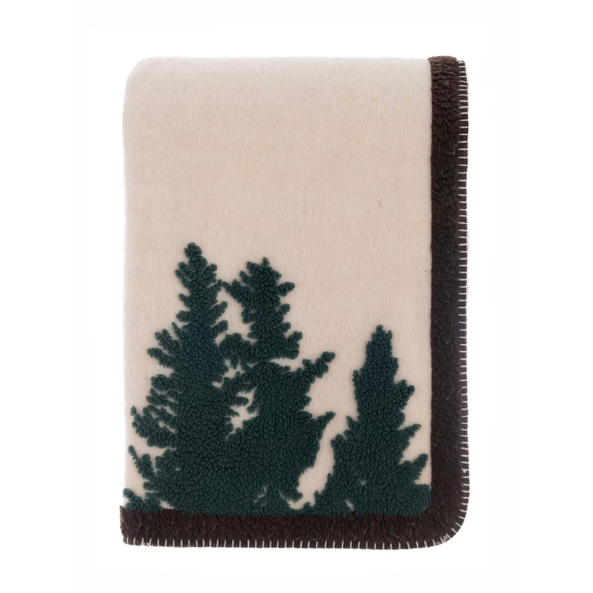 Plaid sherpa fantasia Collezione Silenzio Alpino 140X170 cm. BLANC MARICLO'