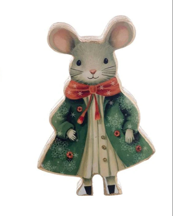 Decoro topolino Lui e Lei  H. 30 cm. Collezione Favola di Natale BLANC MARICLO'