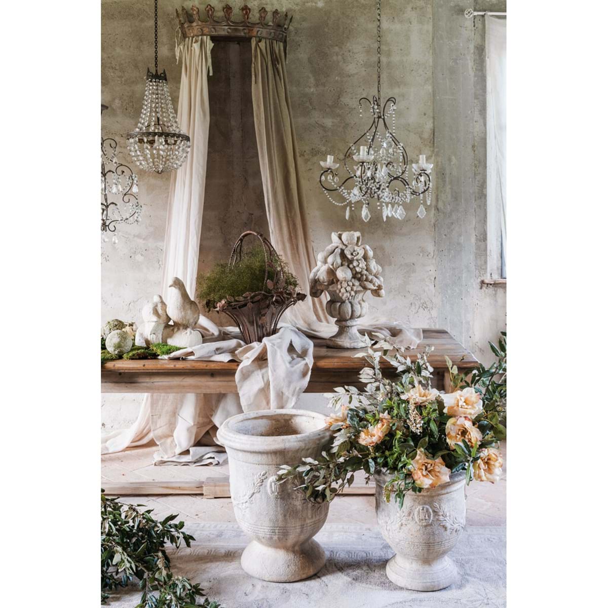 Cesto frutta  H. 55 cm. Collezione Antiqua Domus BLANC MARICLO'