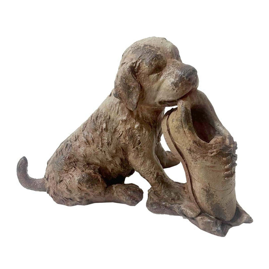 Statua Cane in Resina Cortile Collection 61x34x42 cm Blanc Mariclò
