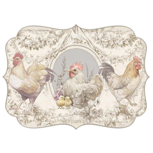 Tovaglietta in vinile con galline "Coco" BLANC MARICLÒ