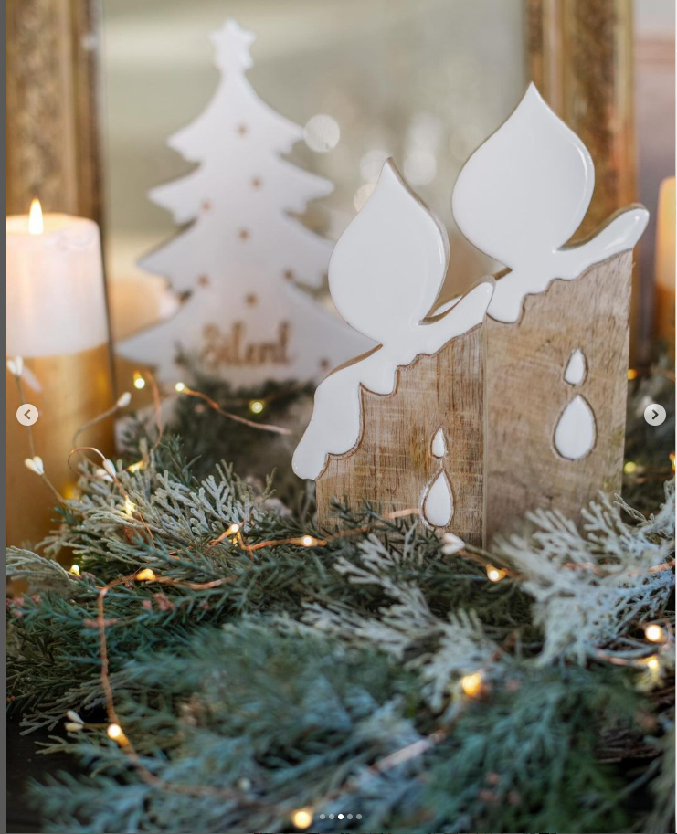 Candela Decorativa in Legno Sbiancato Blanc Mariclò