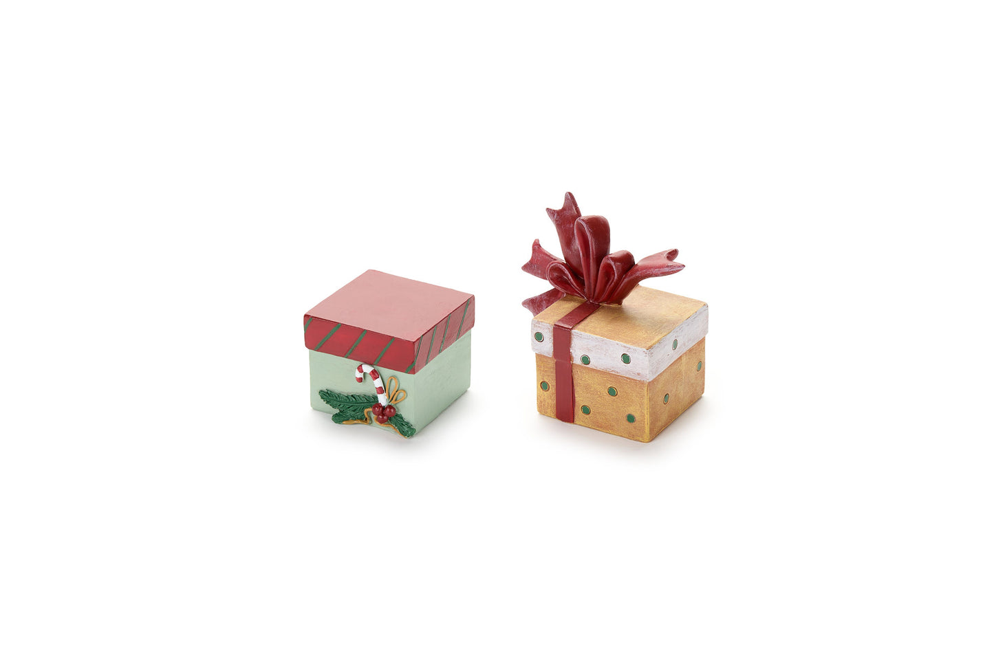Decoro Pacchetto Regalo Carol in Resina 8×5×8,5 cm Nuvole di Stoffa