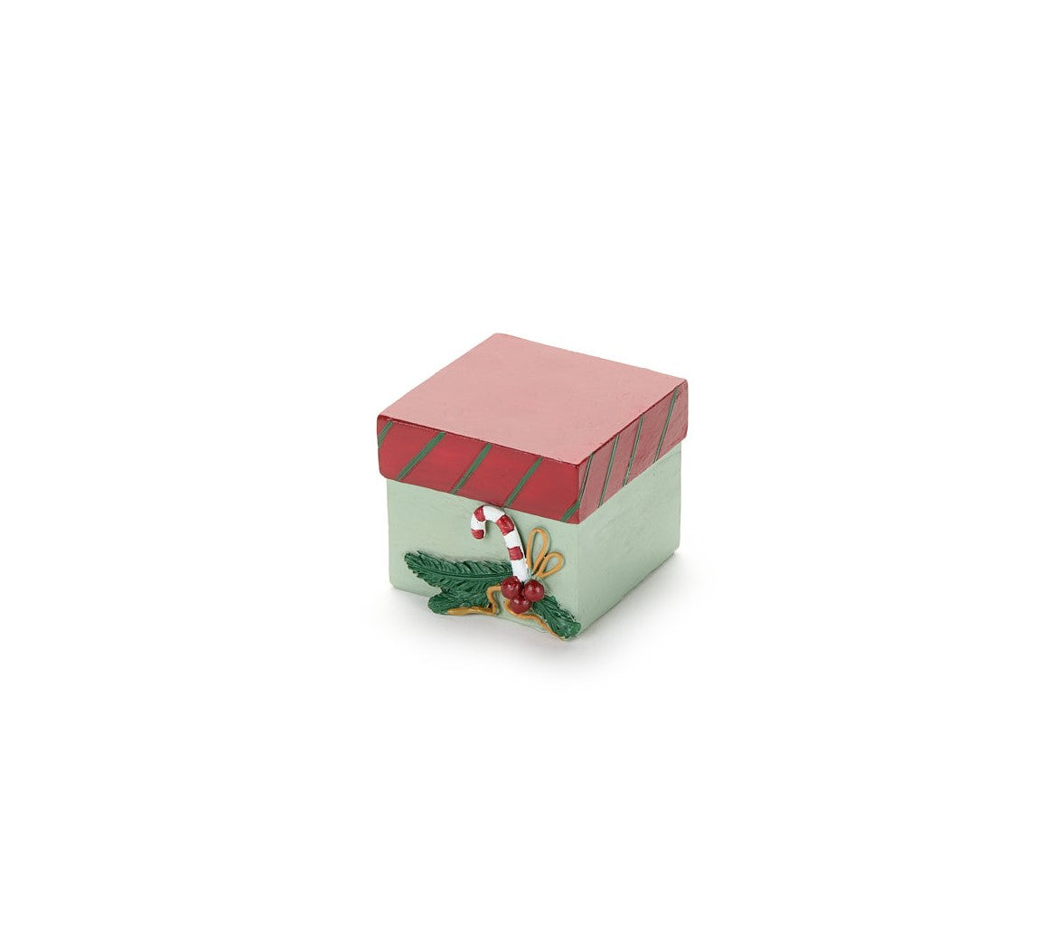 Decoro Pacchetto Regalo Carol in Resina 8×5×8,5 cm Nuvole di Stoffa
