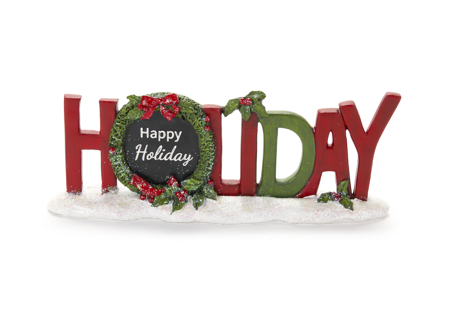 Scritta Decorativa HOLIDAY in Resina con Glitter H. 11 cm Nuvole di Stoffa