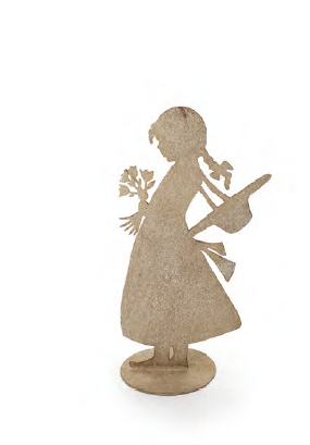 Sagoma bimba piccola in metallo H. 41cm Nuvole di Stoffa