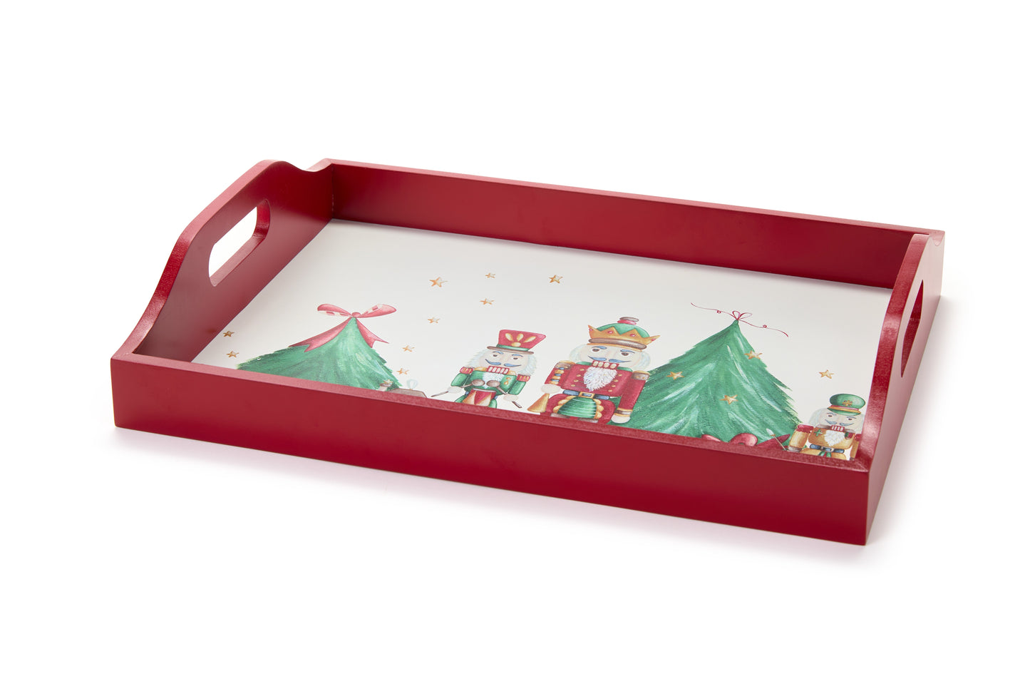 Vassoio Rettangolare in Legno Christmas Carol 40x30x8 cm Nuvole di Stoffa