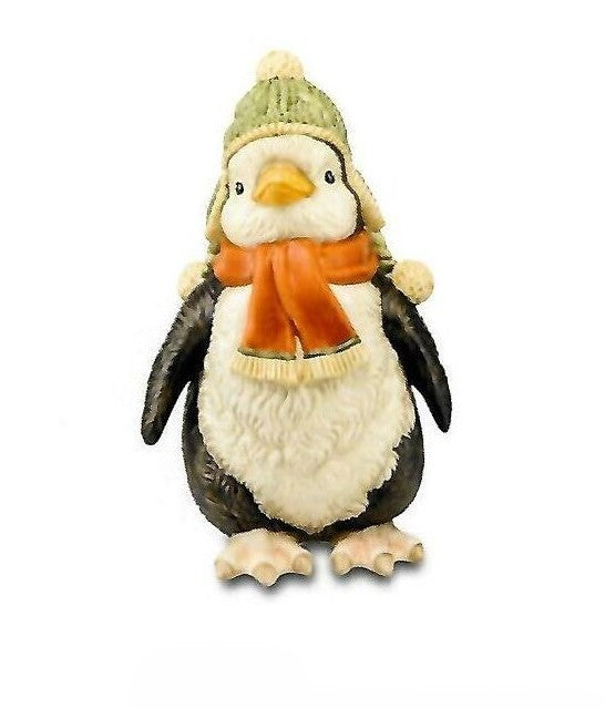 Pinguino Fridolin con Sciarpa e Cappello in Porcellana H. 15,5 cm Goebel