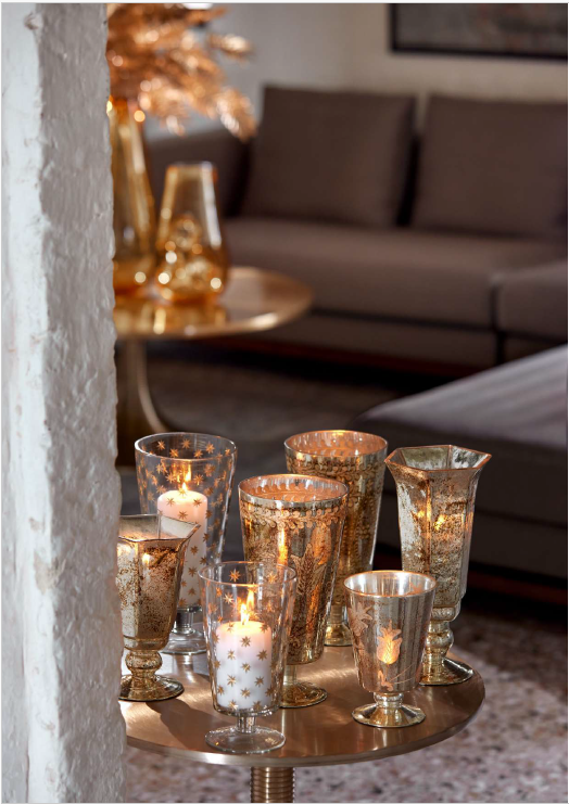 Vaso con piede svasato in vetro con stelle EDG - Enzo De Gasperi