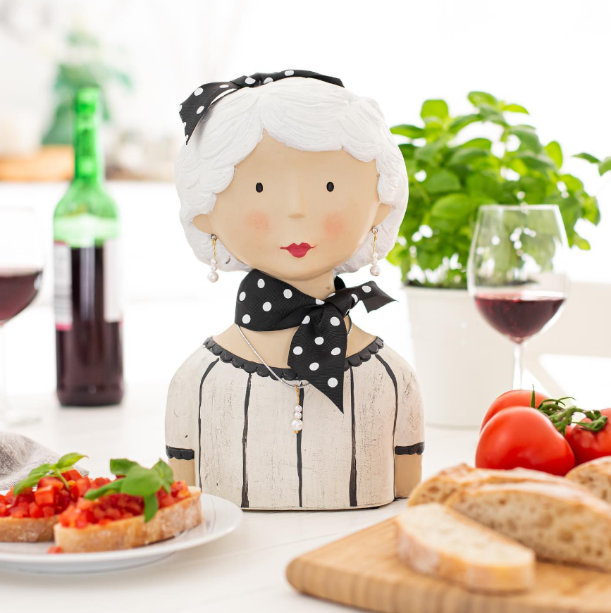 Busto donna con foulard e collana  H. 28 cm. BADEN COLLECTION