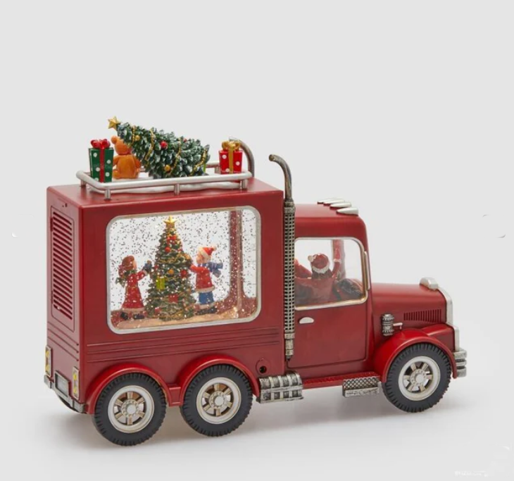 Decoro Furgone Babbo Natale con Musica Movimento e LED 28x9 H. 21,5 cm EDG Enzo De Gasperi