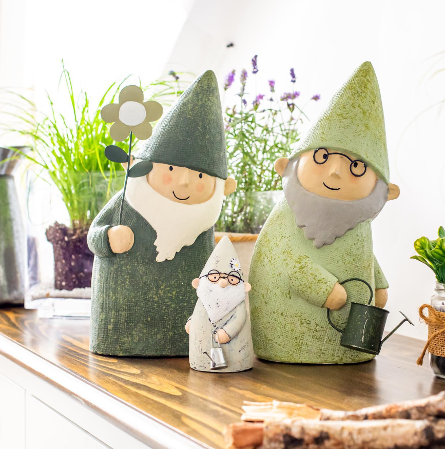 Gnome verde in ceramica H. 30cm BADEN COLLECTION