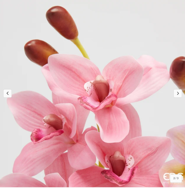 Ramo di Orchidea Cymbidium Artificiale con Bocciolo H. 80 cm EDG Enzo De Gasperi