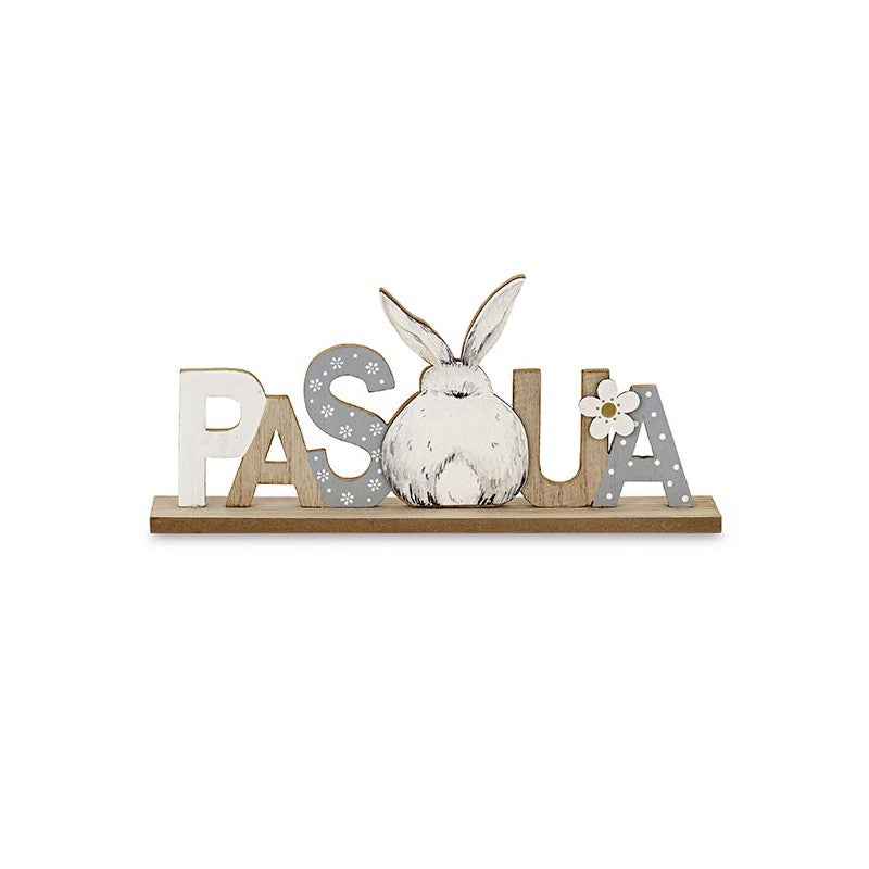 Decoro scritta PASQUA in legno